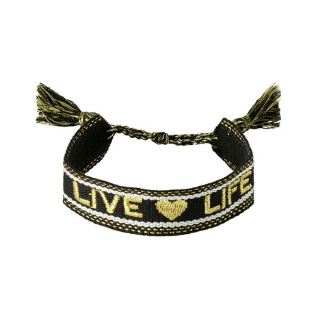 Armband live life zwart