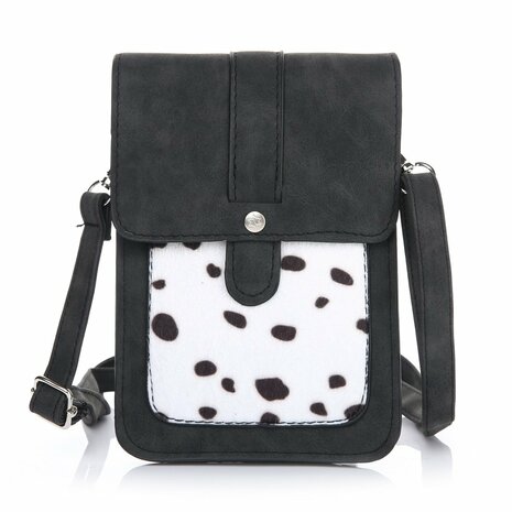 Heup en schouder tas luipaard zwart wit