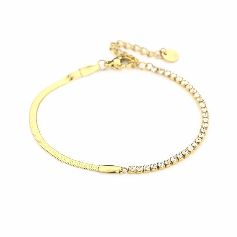 Stalen goudkleurige verstelbare armband sparkling