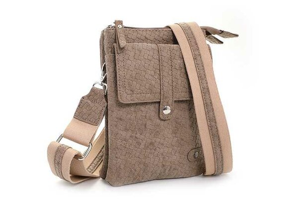Taupe schouder- heup en telefoontasje sturdy
