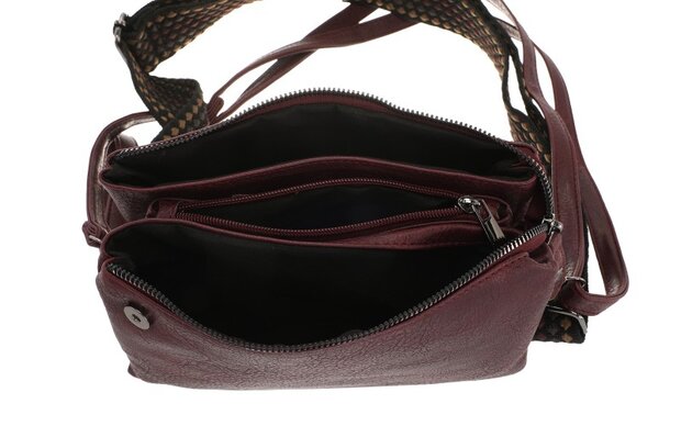 Het handigste tasje ooit met smalle & brede band burgundy