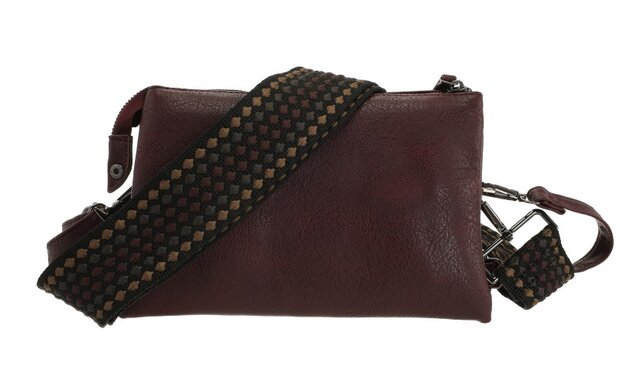 Het handigste tasje ooit met smalle & brede band burgundy