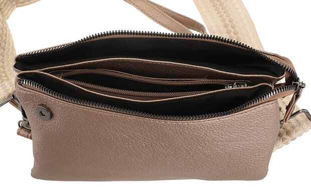 Het handigste tasje ooit met smalle & brede band brons