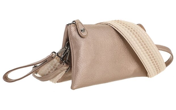 Het handigste tasje ooit met smalle & brede band brons