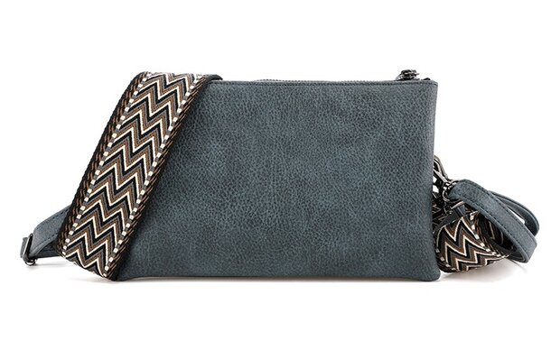 Het handigste tasje ooit met smalle & brede band jeans blauw