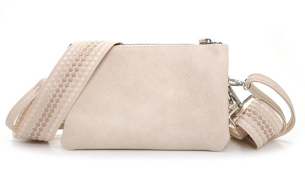 Het handigste tasje ooit met smalle & brede band naturel