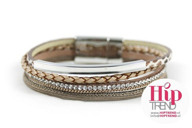 Armbanden set taupe