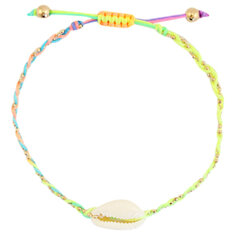 Schelpen enkelbandje neon beige