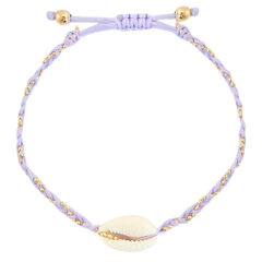 Schelpen enkelbandje paars