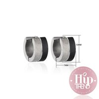 Roestvrij stalen oorbellen zwart en zilver