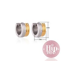 Roestvrij stalen oorbellen zilver en goudkleurig sparkling