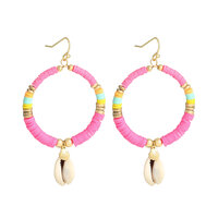 Oorbellen surfing beach neon roze