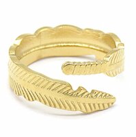 Verstelbare stalen veer ring goud kleurig