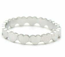 Verstelbare stalen kleine hartjes ring