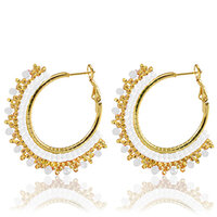 Roestvrij stalen oorbellen goudkleurig wit summer