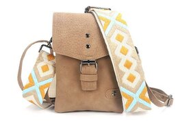 Camel schouder- heup en telefoontasje perfect