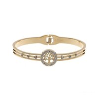 Stainless steel armband levensboom goudkleurig