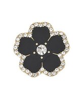 Button cover bloem zwart