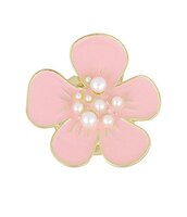 Button cover bloem floral roze
