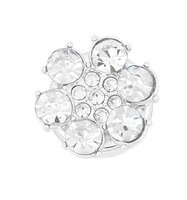 Button cover flower gleam zilver