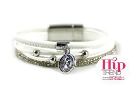 Mix & Match armband munt - wit