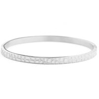 Stainless steel armband crocodil print