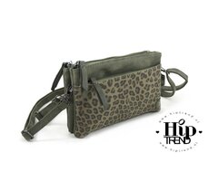 Groen panter schouder en heuptasje 